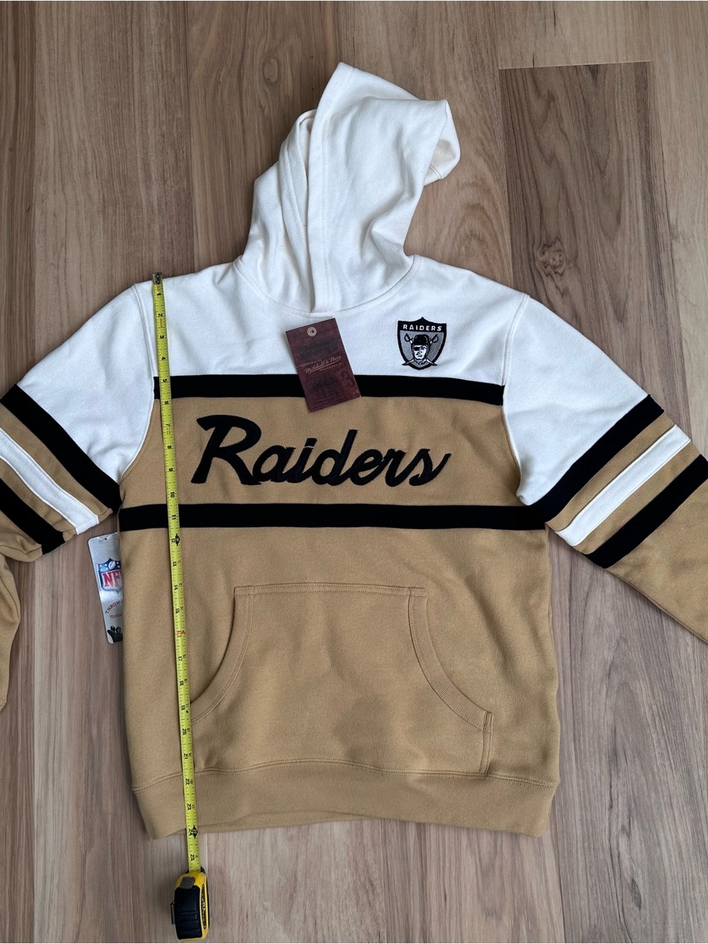 Mitchell & Ness Raiders Crewneck Hoodie - White & Tan